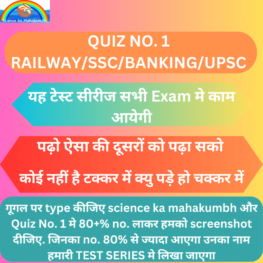 QUIZ NO. 1 RAILWAY/SSC/UPSC