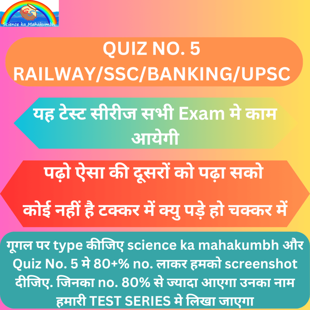 QUIZ NO. 5 IMPORTANT GS QUESTION