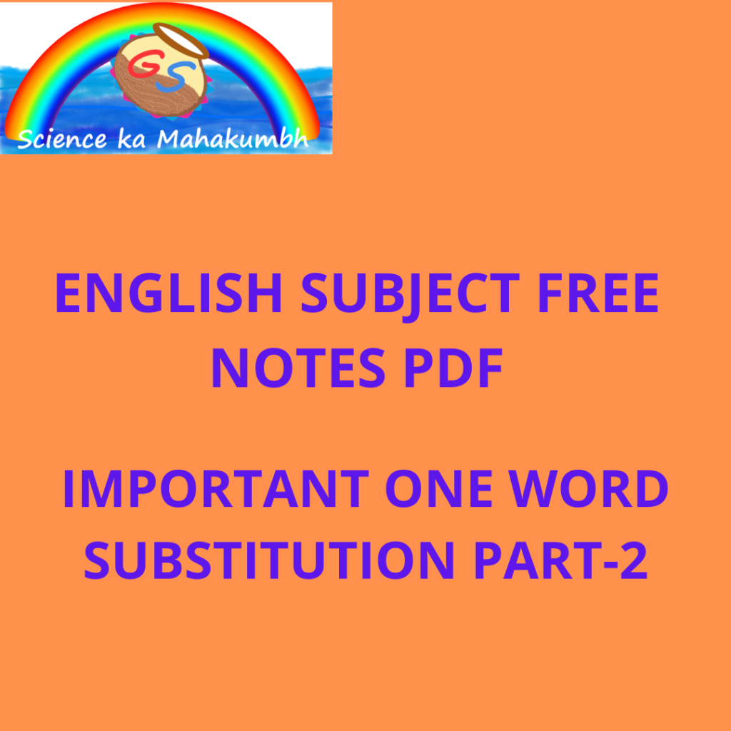 ONE WORD SUBSTITUTION