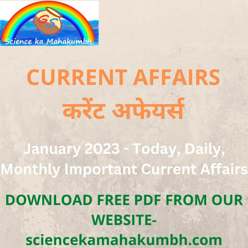 Today, Daily, Monthly Important Current Affairs
