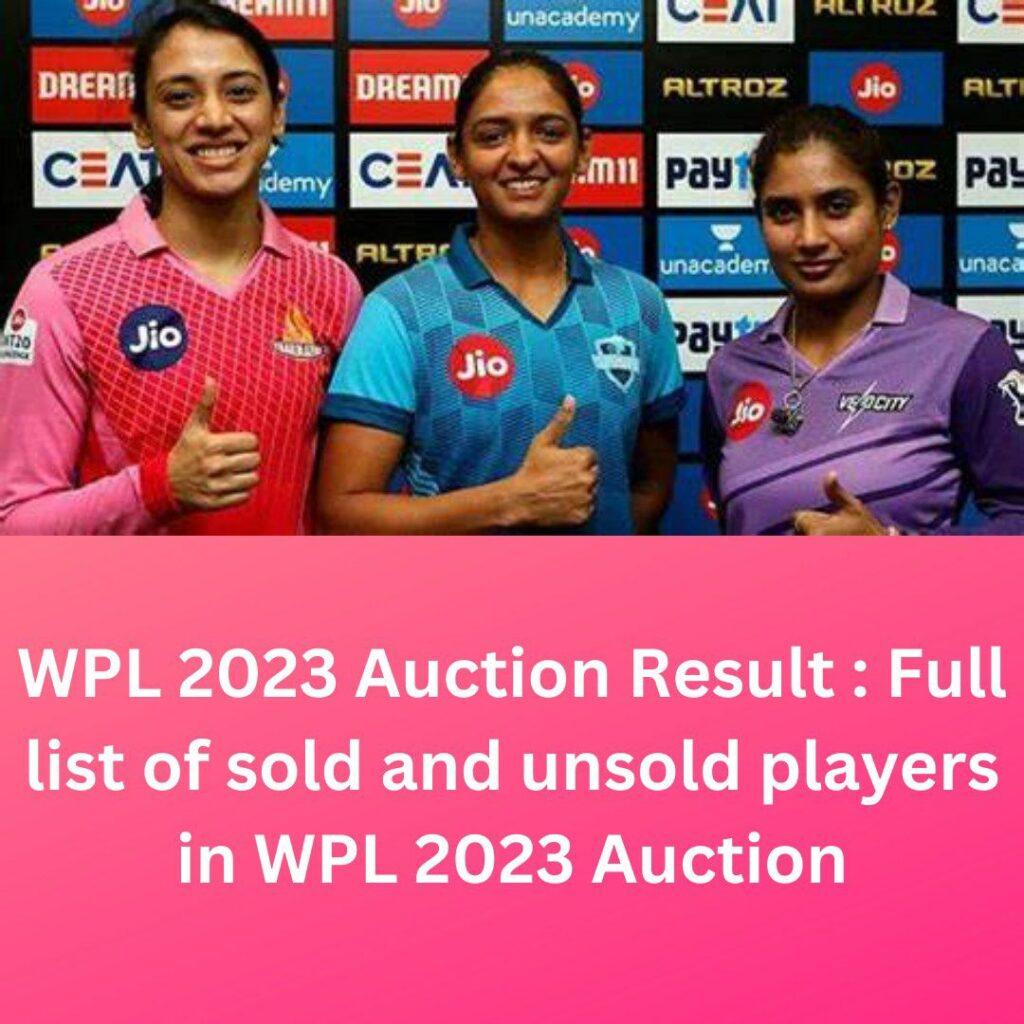 WPL 2023 Auction Result