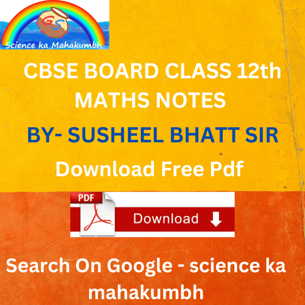 CBSE BOARD CLASS 12th MATHS IMPORTANT QUESTIONS PDF